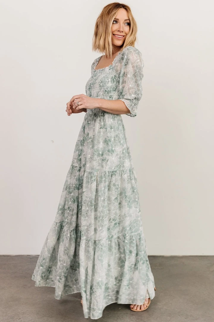 BB Custom Dresses Bailey Eyelet Maxi Dress | Sage 8 BB Custom Dresses Bailey Eyelet Maxi Dress | Sage