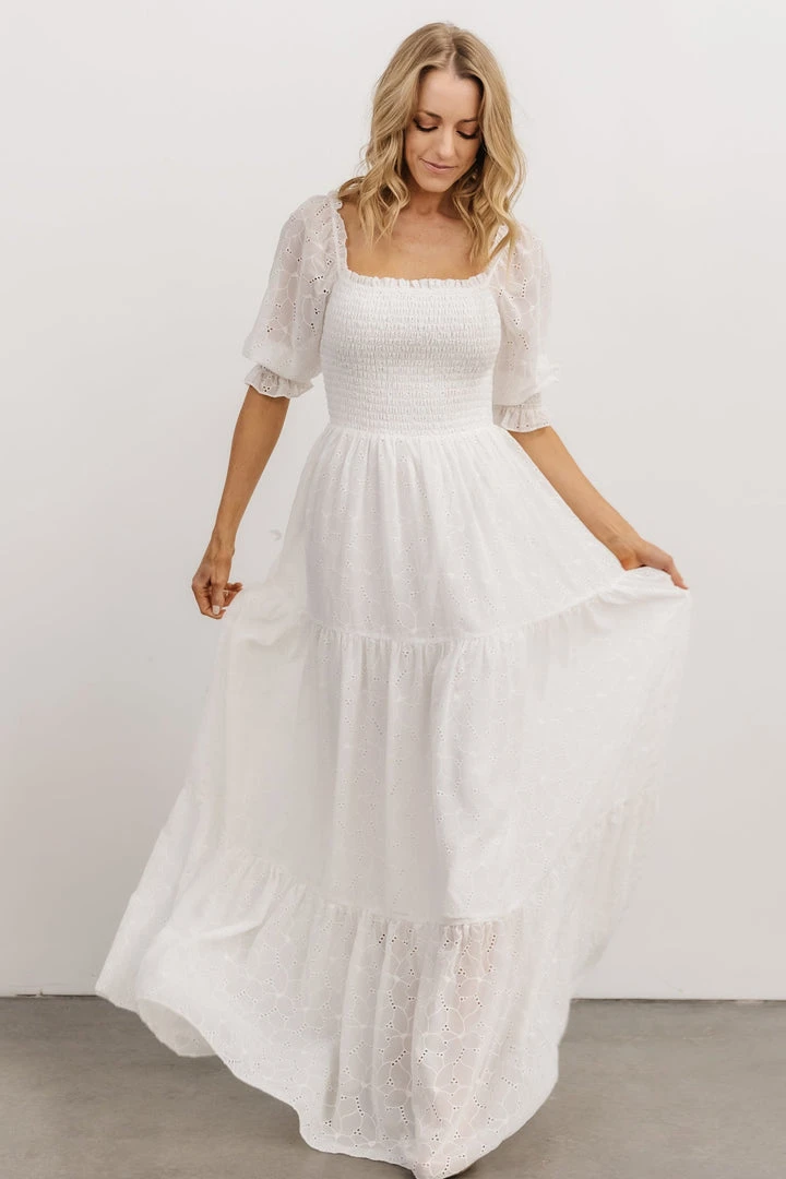 BB Custom Dresses Bailey Eyelet Maxi Dress | White 1 BB Custom Dresses Bailey Eyelet Maxi Dress | White