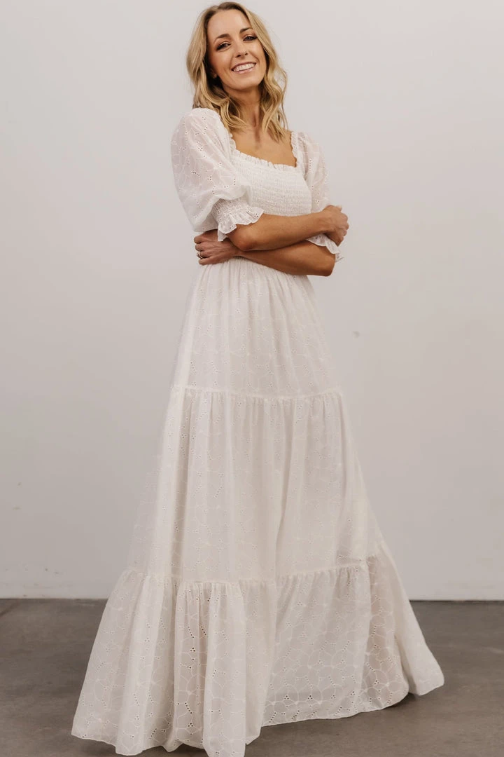 BB Custom Dresses Bailey Eyelet Maxi Dress | White 8 BB Custom Dresses Bailey Eyelet Maxi Dress | White