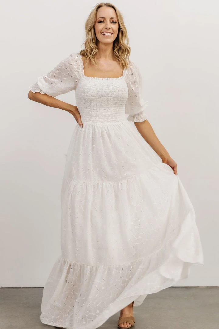 BB Custom Dresses Bailey Eyelet Maxi Dress | White 7 BB Custom Dresses Bailey Eyelet Maxi Dress | White