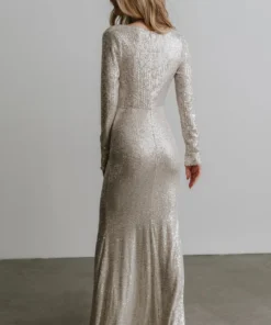 RR Charlize Cowl Neck Sequin Gown | Cream 9 RR Charlize Cowl Neck Sequin Gown | Cream