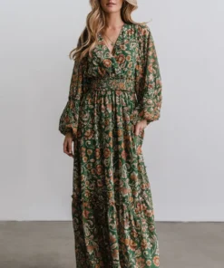 FT Bria Maxi Dress | Green Floral Dresses