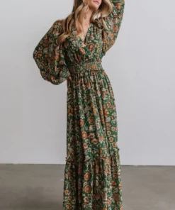 FT Bria Maxi Dress | Green Floral Dresses