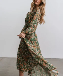 FT Bria Maxi Dress | Green Floral Dresses