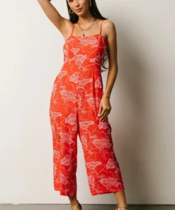 SL Barbie Jumpsuit | Red + Pink Floral