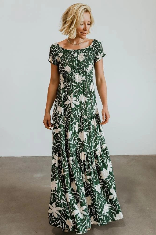 Soi Becca Smocked Maxi Dress | Green Dresses 9 Soi Becca Smocked Maxi Dress | Green Dresses