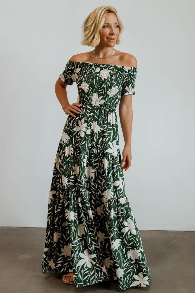 Soi Becca Smocked Maxi Dress | Green Dresses 1 Soi Becca Smocked Maxi Dress | Green Dresses