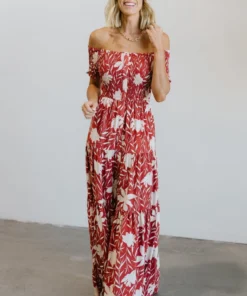 Soi Becca Smocked Maxi Dress | Rust