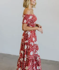 Soi Becca Smocked Maxi Dress | Rust