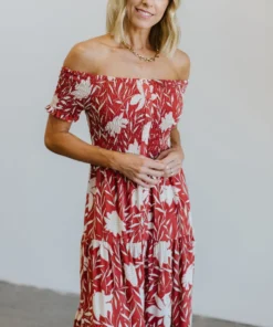 Soi Becca Smocked Maxi Dress | Rust