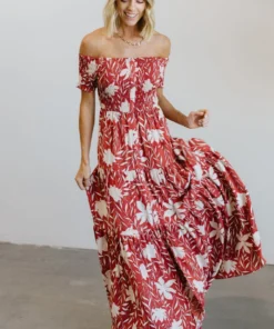 Soi Becca Smocked Maxi Dress | Rust