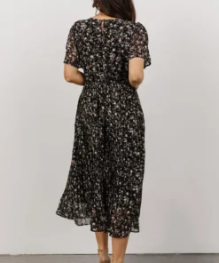 HAY Belfast Pleated Midi Dress | Black Floral Dresses 8 HAY Belfast Pleated Midi Dress | Black Floral Dresses