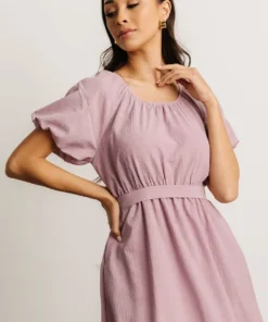 HAY Belinda Puff Sleeve Midi Dress | Lavender Dresses