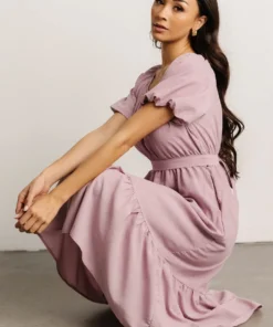 HAY Belinda Puff Sleeve Midi Dress | Lavender Dresses