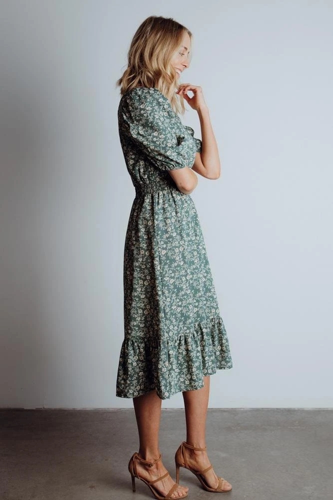 HAY Berkley Midi Dress | Sage Floral Dresses 4 HAY Berkley Midi Dress | Sage Floral Dresses