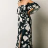 Soi Dresses Berlynn Off Shoulder Maxi Dress | Dark Blue Floral