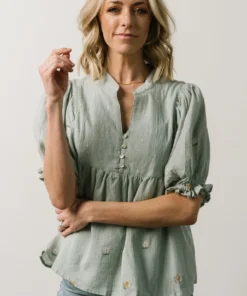 IL Bernadette Embroidery Top | Light Sage Vacation 11 IL Bernadette Embroidery Top | Light Sage Vacation