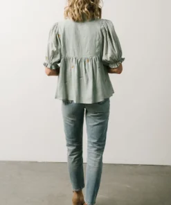 IL Bernadette Embroidery Top | Light Sage Vacation 13 IL Bernadette Embroidery Top | Light Sage Vacation