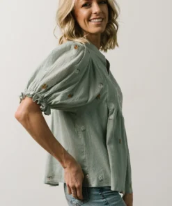 IL Bernadette Embroidery Top | Light Sage Vacation 12 IL Bernadette Embroidery Top | Light Sage Vacation