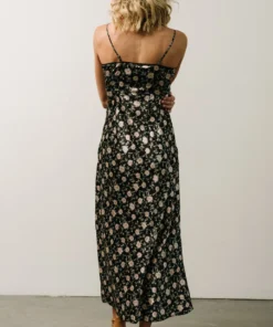 IL Bettie Bias Cut Midi Dress | Black + Cream Multi Floral 9 IL Bettie Bias Cut Midi Dress | Black + Cream Multi Floral