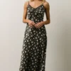 IL Bettie Bias Cut Midi Dress | Black + Cream Multi Floral