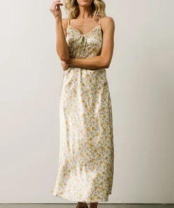 IL Bettie Bias Cut Midi Dress | Cream + Yellow Multi Floral Dresses 11 IL Bettie Bias Cut Midi Dress | Cream + Yellow Multi Floral Dresses