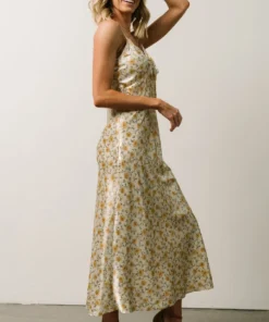 IL Bettie Bias Cut Midi Dress | Cream + Yellow Multi Floral Dresses 9 IL Bettie Bias Cut Midi Dress | Cream + Yellow Multi Floral Dresses