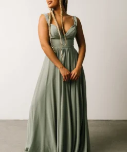 Soi Shop All Bianca Lace Maxi Dress | Dusty Sage