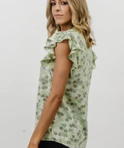 HAY Billie Top | Light Green Floral Vacation