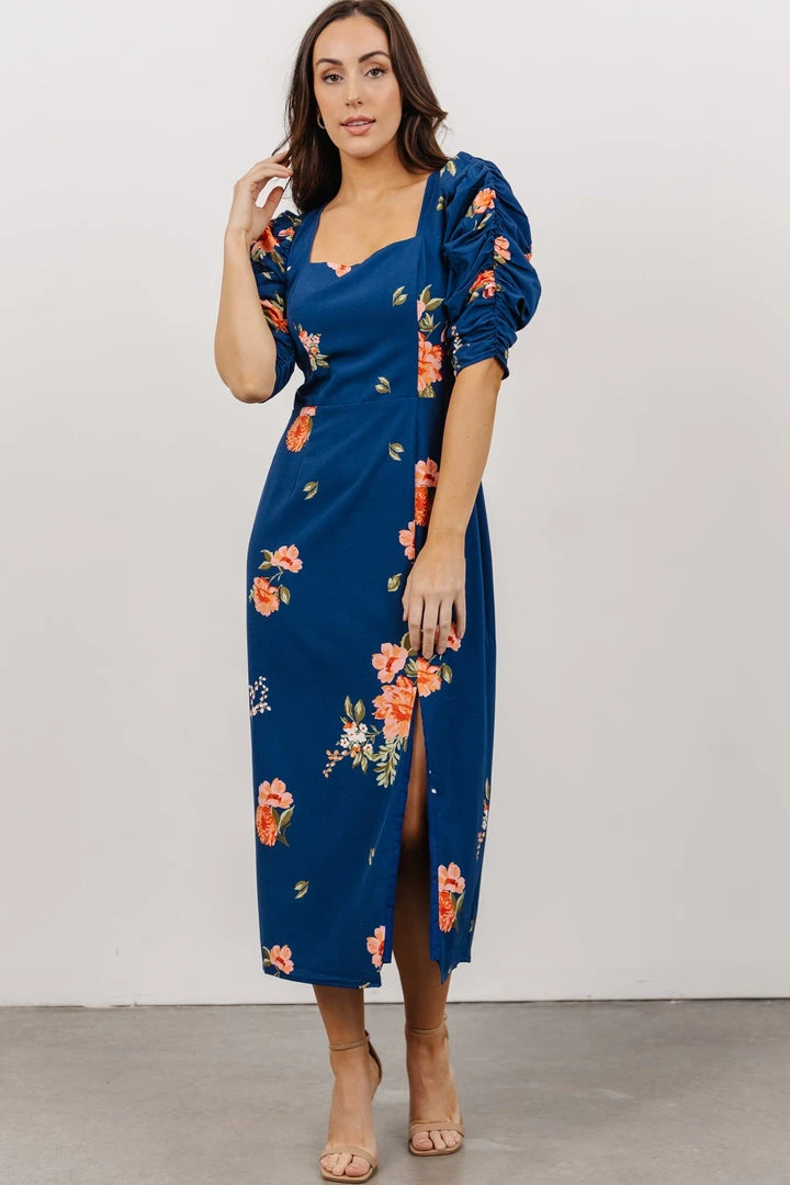 SL Biscayne Midi Dress | Dark Blue Floral 6 SL Biscayne Midi Dress | Dark Blue Floral