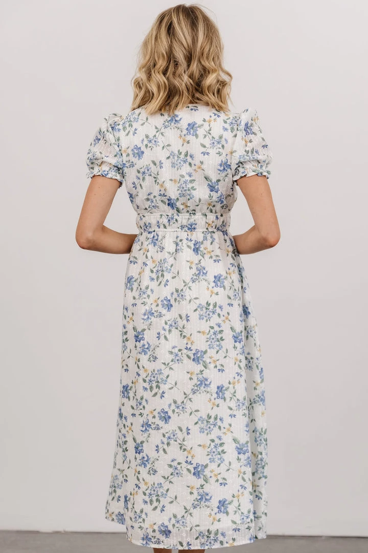 IBS Blakely Eyelet Midi Dress | Blue + White Floral Dresses 3 IBS Blakely Eyelet Midi Dress | Blue + White Floral Dresses
