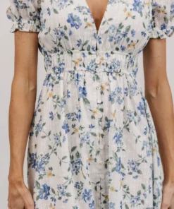 IBS Blakely Eyelet Midi Dress | Blue + White Floral Dresses