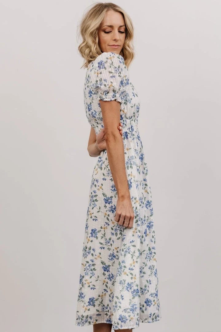 IBS Blakely Eyelet Midi Dress | Blue + White Floral Dresses 4 IBS Blakely Eyelet Midi Dress | Blue + White Floral Dresses