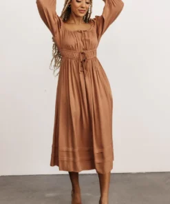 POL Dresses Bodrum Midi Dress | Cocoa