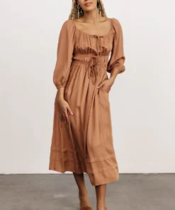 POL Dresses Bodrum Midi Dress | Cocoa