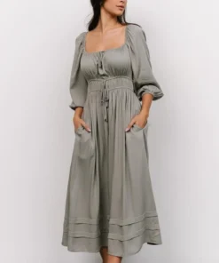 POL Dresses Bodrum Midi Dress | Dusty Sage