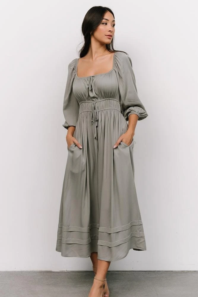 POL Dresses Bodrum Midi Dress | Dusty Sage 1 POL Dresses Bodrum Midi Dress | Dusty Sage