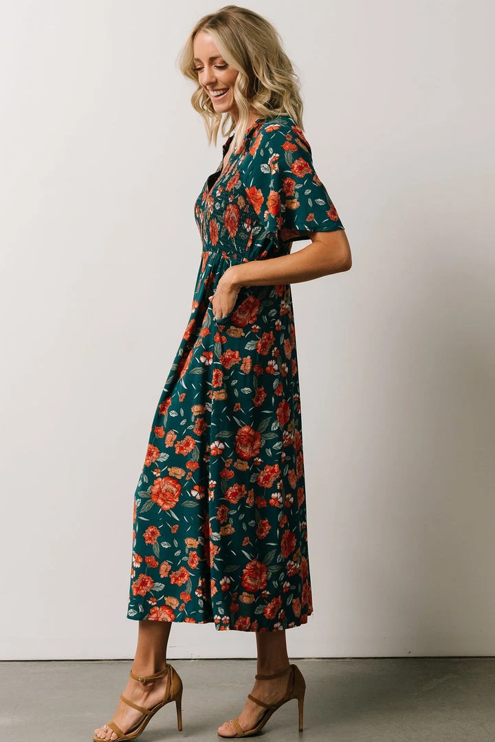 POL Dresses Botega Midi Dress | Jade Multi Floral 6 POL Dresses Botega Midi Dress | Jade Multi Floral