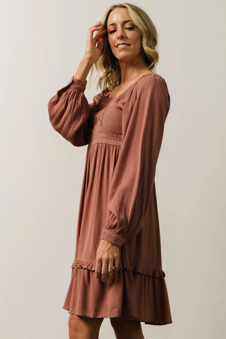 IL Brandie Embroidered Mini Dress | Dark Mauve 5 IL Brandie Embroidered Mini Dress | Dark Mauve