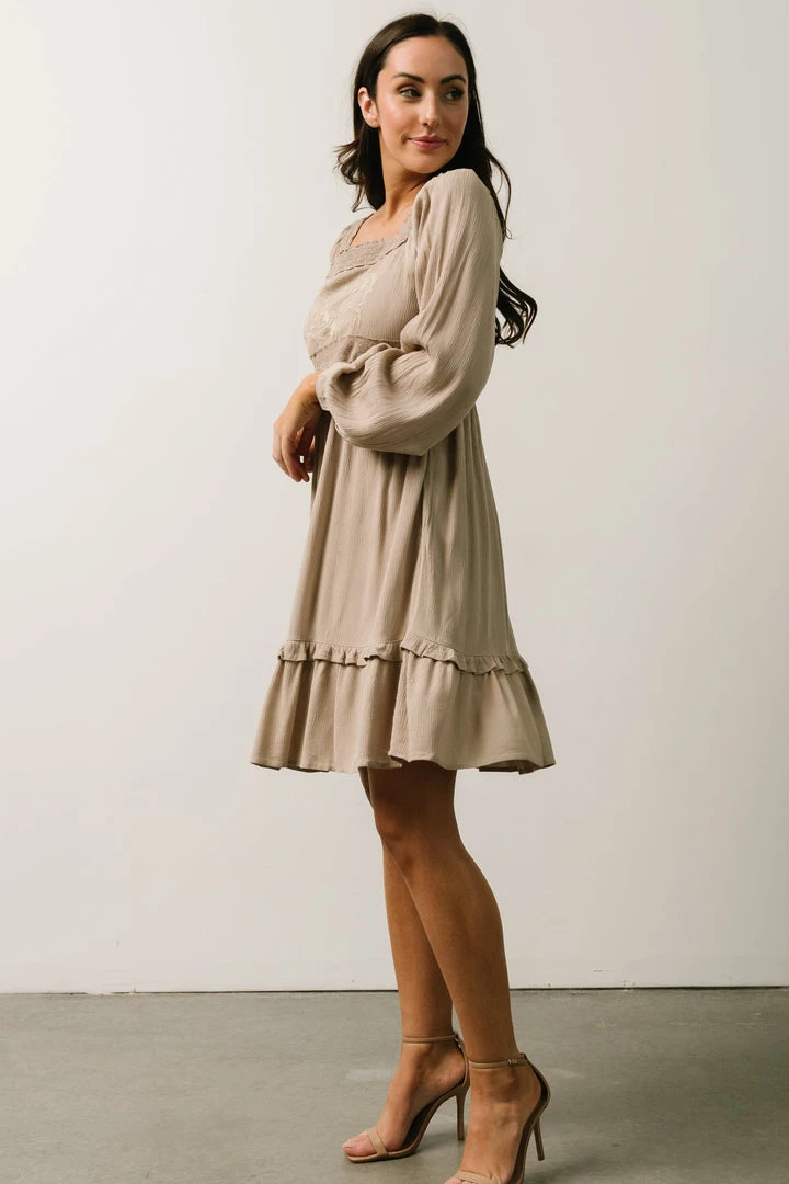 IL Brandie Embroidered Mini Dress | Natural 4 IL Brandie Embroidered Mini Dress | Natural