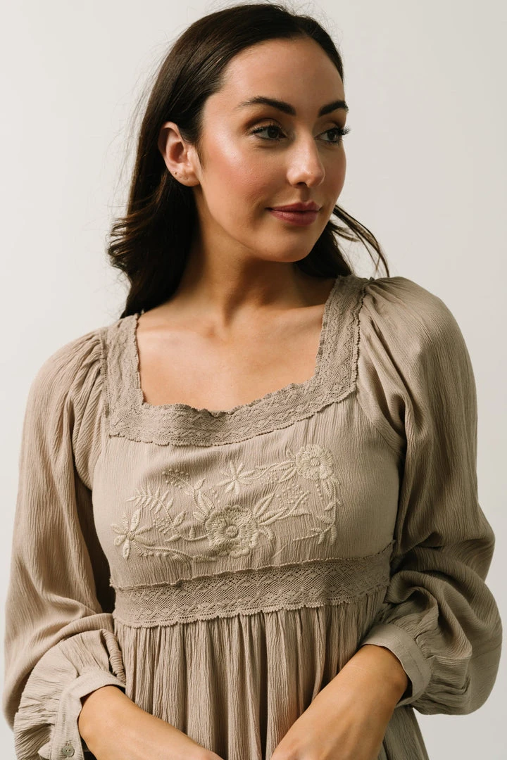 IL Brandie Embroidered Mini Dress | Natural 7 IL Brandie Embroidered Mini Dress | Natural