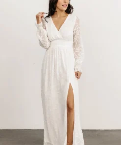 BB Custom Bridget Textured Maxi Dress | White Dresses