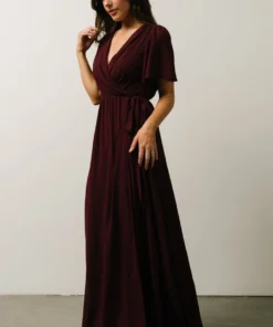 Soi Brighton Wrap Maxi Dress | Burgundy Dresses