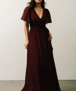 Soi Brighton Wrap Maxi Dress | Burgundy Dresses