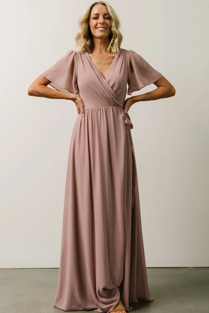 Soi Dresses Brighton Wrap Maxi Dress | Dusty Rose 2 Soi Dresses Brighton Wrap Maxi Dress | Dusty Rose