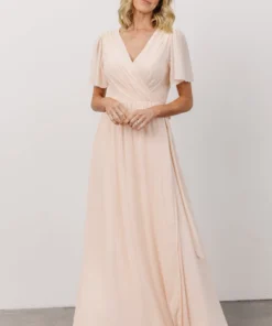 Soi Brighton Wrap Maxi Dress | Light Peach Dresses