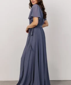 Soi Dresses Brighton Wrap Maxi Dress | Slate Blue