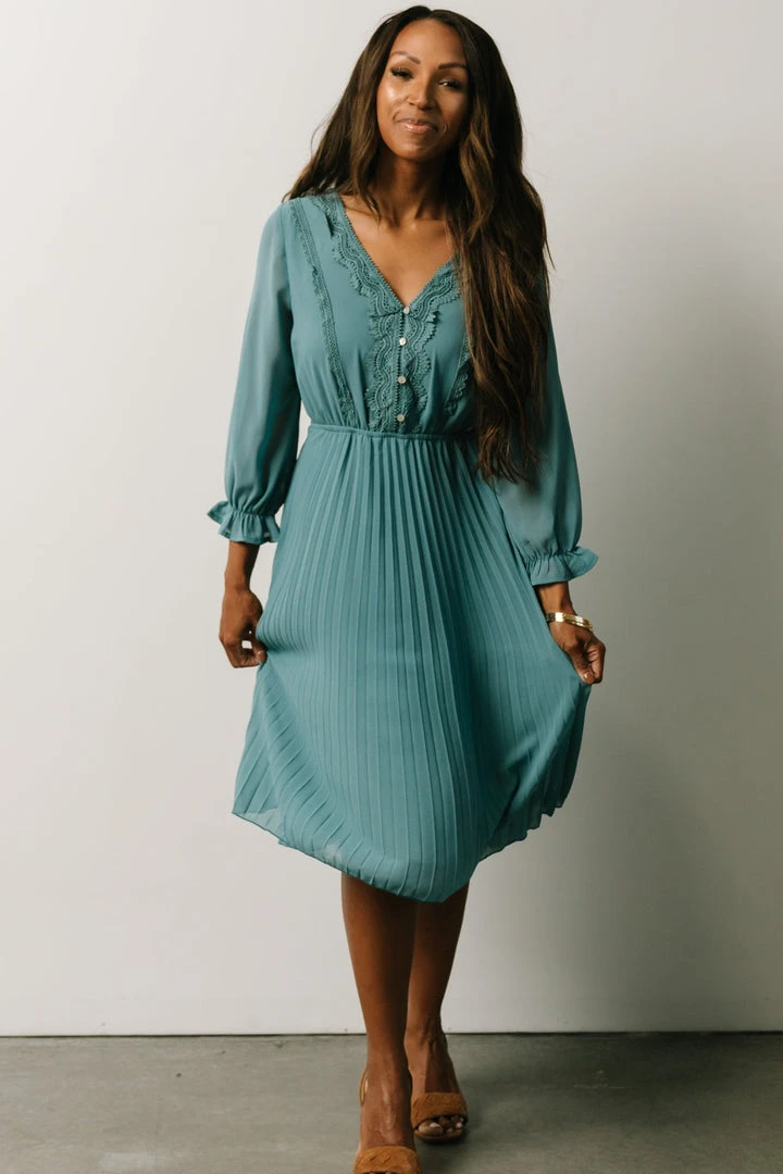 POL Brinley Pleated Dress | Blue Dresses 5 POL Brinley Pleated Dress | Blue Dresses