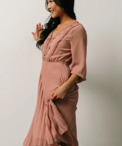 POL Dresses Brinley Pleated Dress | Dusty Mauve 15 POL Dresses Brinley Pleated Dress | Dusty Mauve