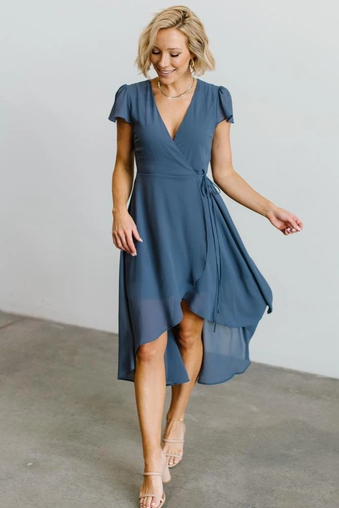 Soi Dresses Bristol Midi Wrap Dress | Blue 4 Soi Dresses Bristol Midi Wrap Dress | Blue